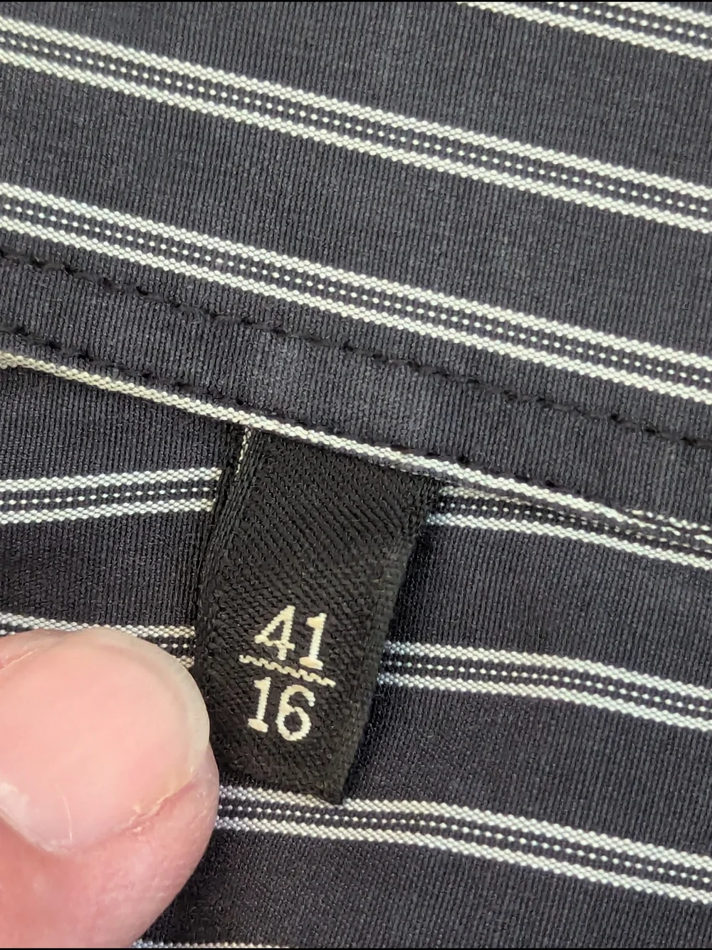 Gucci Men's Striped Dress Shirt Size 41 16 Charcoal Black White Made In Italy
